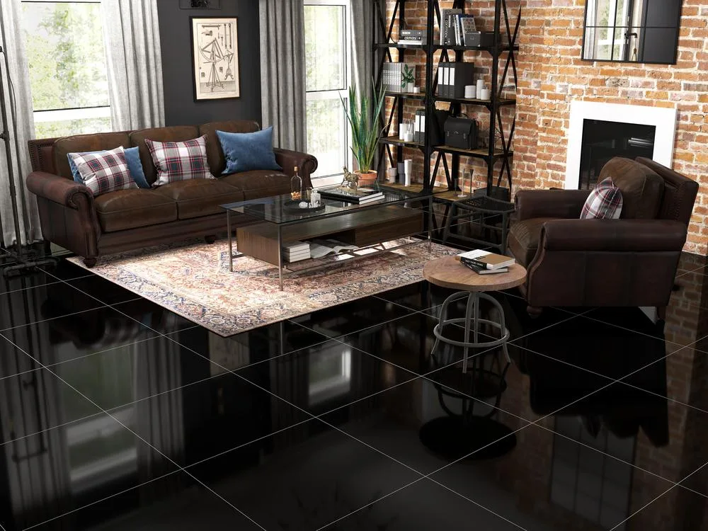 60x60 Micasso YMP66909Y Pure Black Polished Porcelain Tile